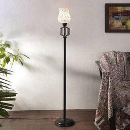 devansh August Multicolour Glass Floor Lamp with Black Iron Base-picture-41