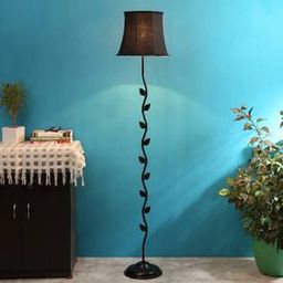 devansh Keegan Black Fabric Floor Lamp with Black Iron Base-picture-25