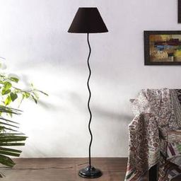 devansh Nyree Black Fabric Floor Lamp with Black Iron Base-picture-10