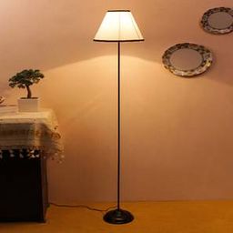 devansh Karren Multicolour Fabric Floor Lamp with Black Iron Base-picture-5