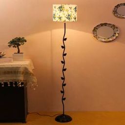 devansh Cosette Multicolour Natural Fiber Floor Lamp with Black Iron Base-picture-26