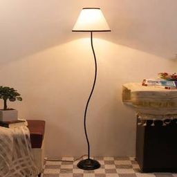 devansh Isla Multicolour Fabric Floor Lamp with Black Iron Base-picture-24