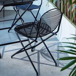 orange tree Patio Metal Outdoor Chair in Black Colour - Set of 1-picture-24