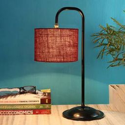 devansh Noelle Maroon Jute Shade Iron Table Lamp-picture-26