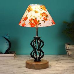 devansh Nina Multicolor Cotton Table Lamp With Wood And Iron Base-picture-43