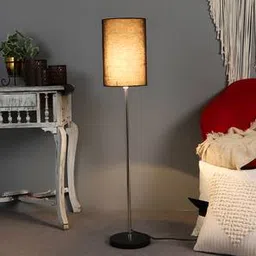 pristine interiors Sequin Black Cotton Shade Floor Lamp-picture-8