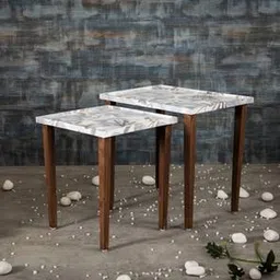 a tiny mistake Bliss Solid Wood Side Table in Blue Finish-picture-23