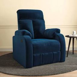 urban ladder Simpson Fabric One Seater Manual Recliner in Blue-picture-14