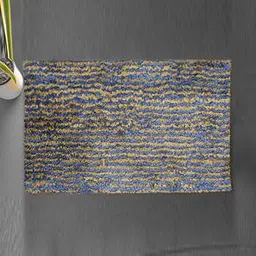 luxe home international Blue Solids Microfiber Bath Mat - Set of 1-picture-13