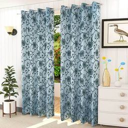 presto Blue Cotton Room Darkening Door Curtain-picture-6