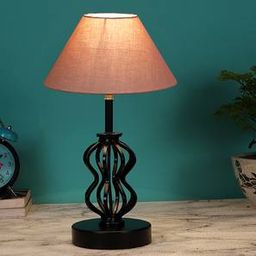 devansh Demi Grey Cotton Table Lamp With Iron Base-picture-25