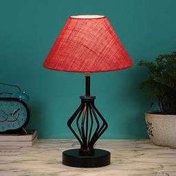 devansh Maisie Pink Jute Table Lamp With Iron Base-picture-47