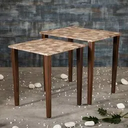 a tiny mistake Hexagon Solid Wood Side Table in Laminate Brown Finish-picture-25