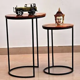 the home dekor Tom Metal Side Table in Melamine Finish-picture-2