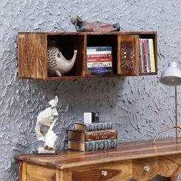 woodenmood Brown Solid Wood Wall Shelf-picture-32