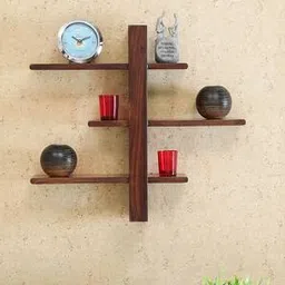 woodenmood Brown Solid Wood Wall Shelf-picture-35