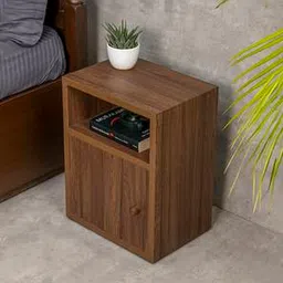 a tiny mistake Walnut Hues Mdf Bedside Table in Matte Finish-picture-4