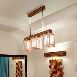 symplify Elegant Brown Solid Wood Cluster Hanging Light-picture-25