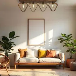 symplify Hexad Brown Solid Wood Ceiling Light-picture-11