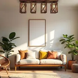 symplify Symmetric Brown Solid Wood Ceiling Light-picture-29