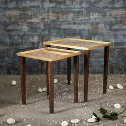 a tiny mistake Majestic Solid Wood Side Table in Golden Finish-picture-15
