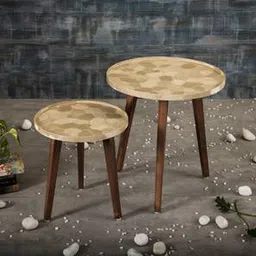 a tiny mistake Allure Solid Wood Side Table in Golden Finish-picture-12
