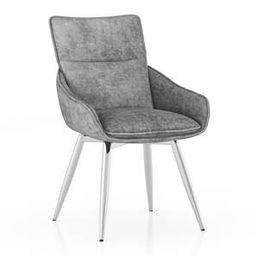 urban ladder Megan Swivel Metal Dining Chair set of 1 in Grey Finish-picture-16