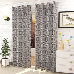 presto Grey Cotton Room Darkening Door Curtain-picture-1