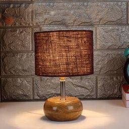 devansh Juliette Brown jute & solid wood table lamp-picture-44