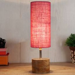 devansh Olive Pink jute & solid wood table lamp-picture-28