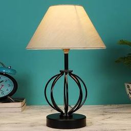 devansh Kailani Off-White Cotton Table Lamp With Iron Base-picture-32