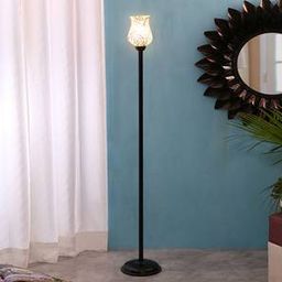 devansh Cameron Black Glass Shade Floor Lamp-picture-46