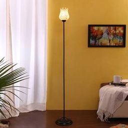 devansh Mitchell Black Glass Shade Floor Lamp-picture-3