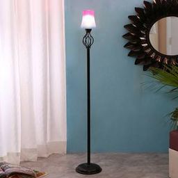devansh Claire Black Glass Shade Floor Lamp-picture-10