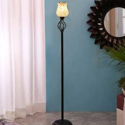 devansh Edie Black Glass Shade Floor Lamp-picture-17