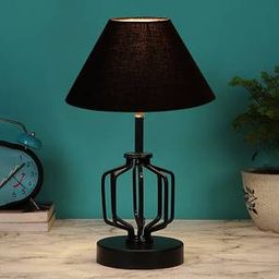 devansh Alessandra Black cotton Table lamp with Iron Base-picture-24