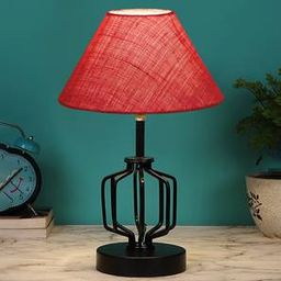 devansh Wynter Pink Jute Table Lamp With Iron Base-picture-32