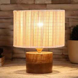 devansh Clifford Round Bamboo Table lamp with Natural Wood Base-picture-21
