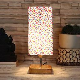 devansh Forster Multicolor Cotton Table Lamp With Square Natural Wood Base-picture-38
