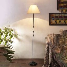 devansh Poppy Off-White Cotton Shade With Iron Floor Lamp-picture-14