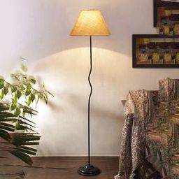 devansh Sawyer White Jute Shade With Iron Floor Lamp-picture-19
