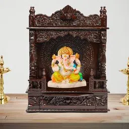 new shilpi handicrafts Shyla Solid Wood Free Standing Prayer Unit-picture-36