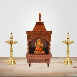 new shilpi handicrafts Amar Solid Wood Free Standing Prayer Unit-picture-30