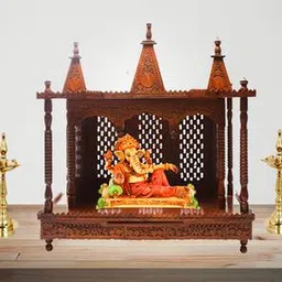 new shilpi handicrafts Jaya Solid Wood Free Standing Prayer Unit-picture-29