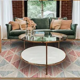 saraswati global Orange & Blue Wool 5 X 8 Feet Carpet-picture-13