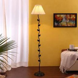 devansh Wolfred Black Cotton Shade Floor Lamp-picture-4