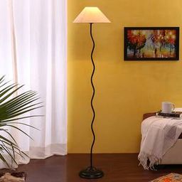 devansh Tory Black Cotton Shade Floor Lamp-picture-12