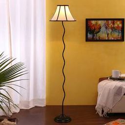 devansh Axl Black Cotton Shade Floor Lamp-picture-5