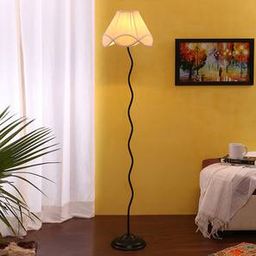 devansh Bertram Black Cotton Shade Floor Lamp-picture-21