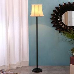 devansh Ezra Black Cotton Shade Floor Lamp-picture-13